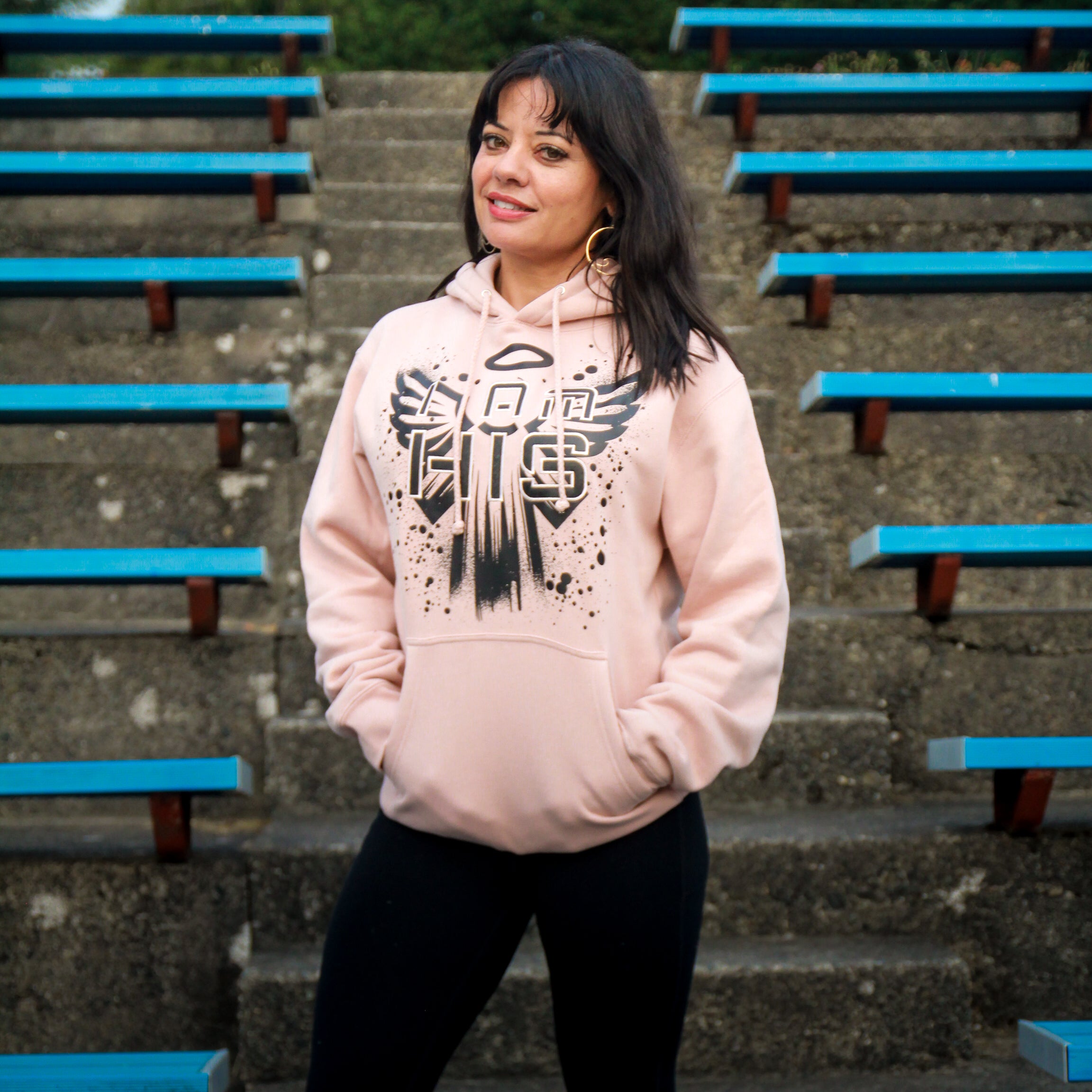 I am HIS Hoodie - Embroidered - Dusty Pink