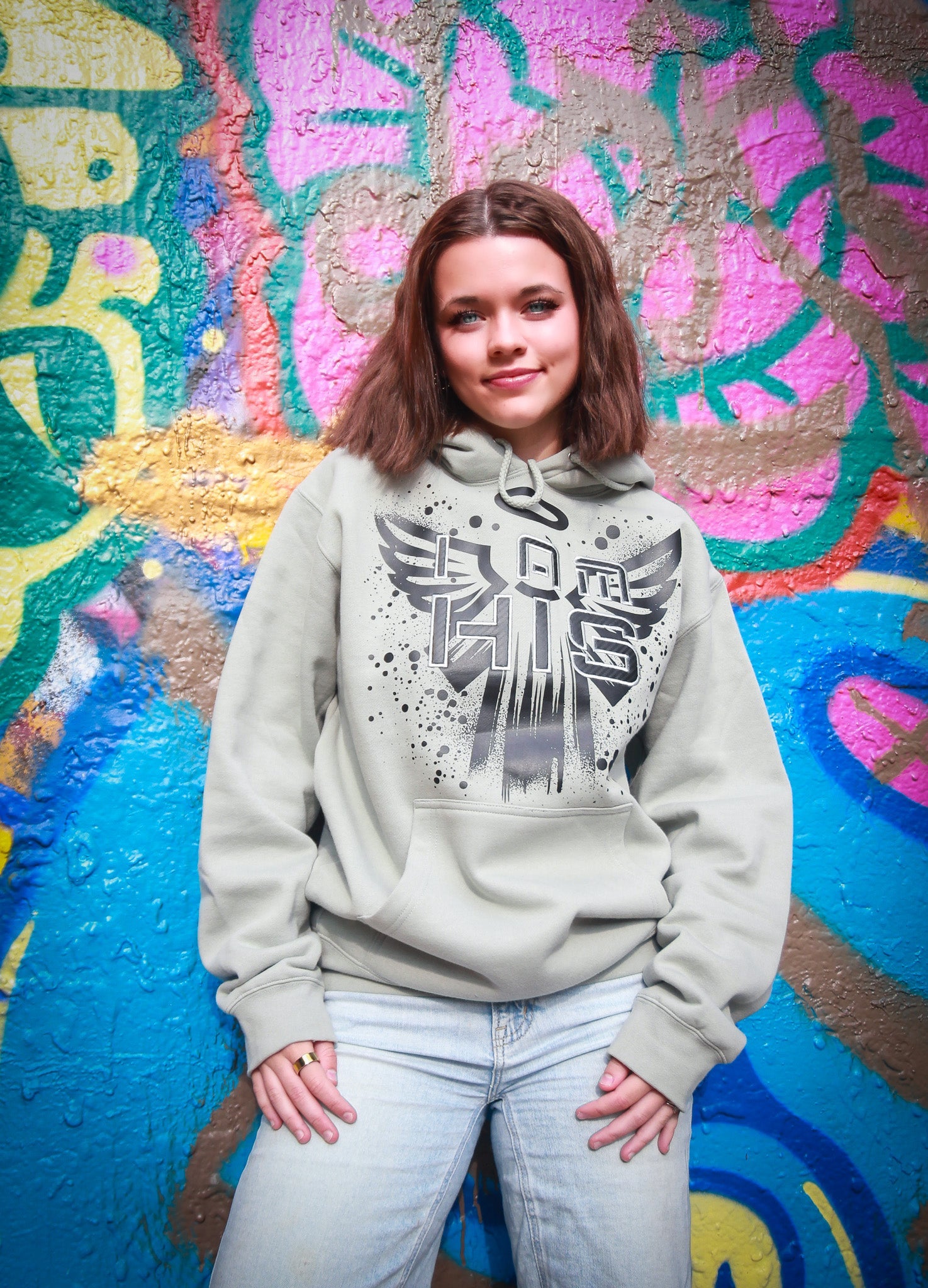 I am HIS Hoodie - Embroidered - Sage Green