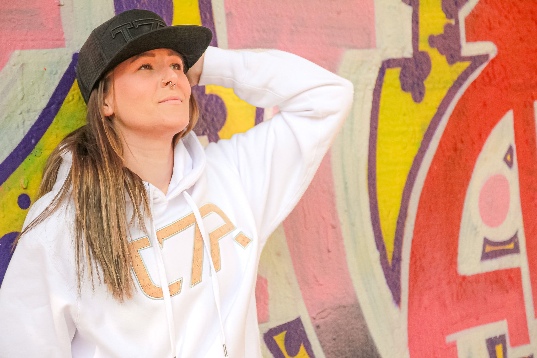 TriSeven Apparel Hoodie - White/ Cork