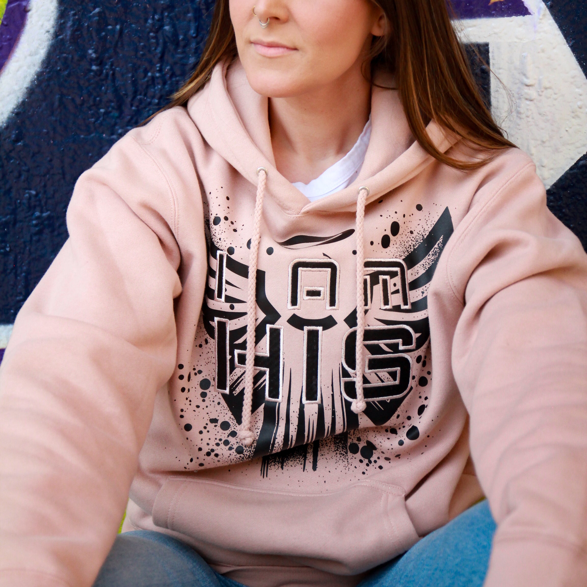 I am HIS Hoodie - Embroidered - Dusty Pink