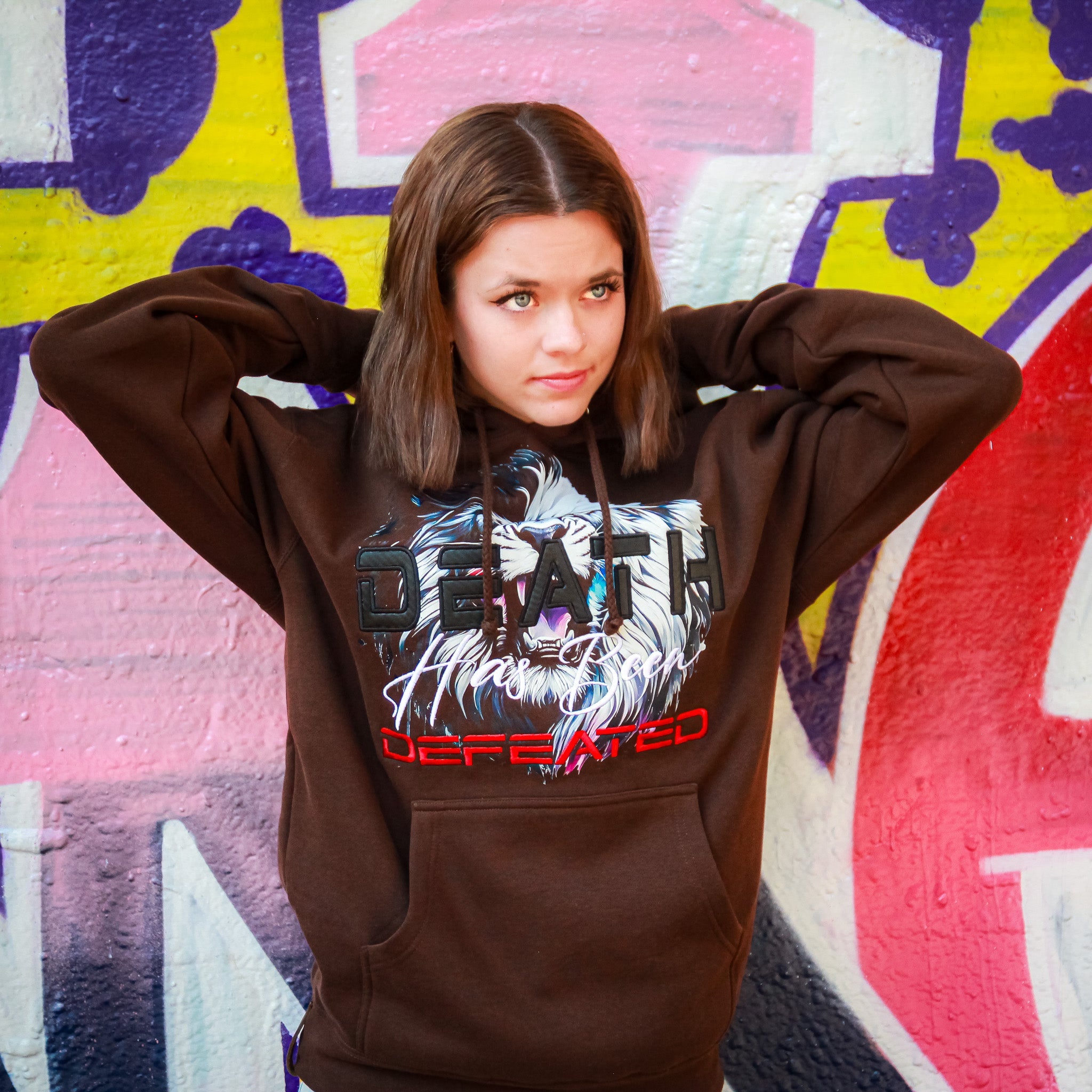 Death Has Been Defeated Hoodie -Chocolate Brown