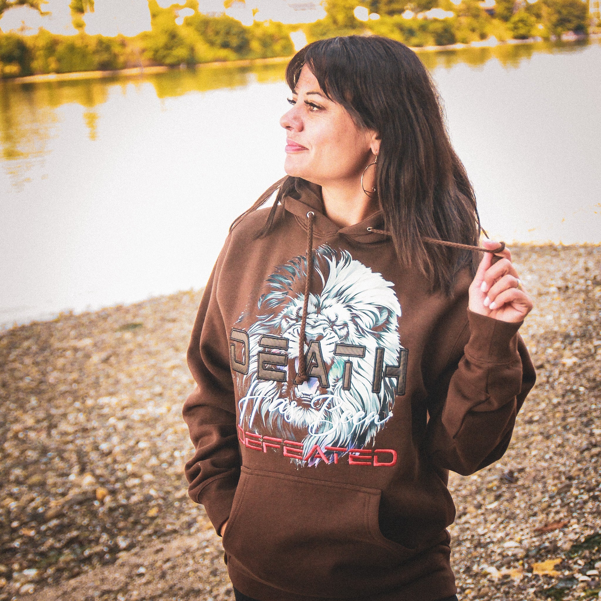 Death Has Been Defeated Hoodie -Chocolate Brown