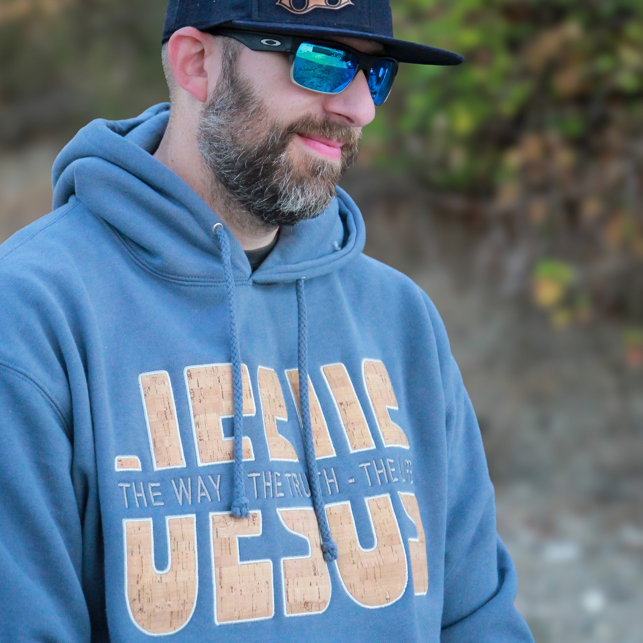 The Way The Truth The Life - Jesus - Hoodie Embroidered with Cork details