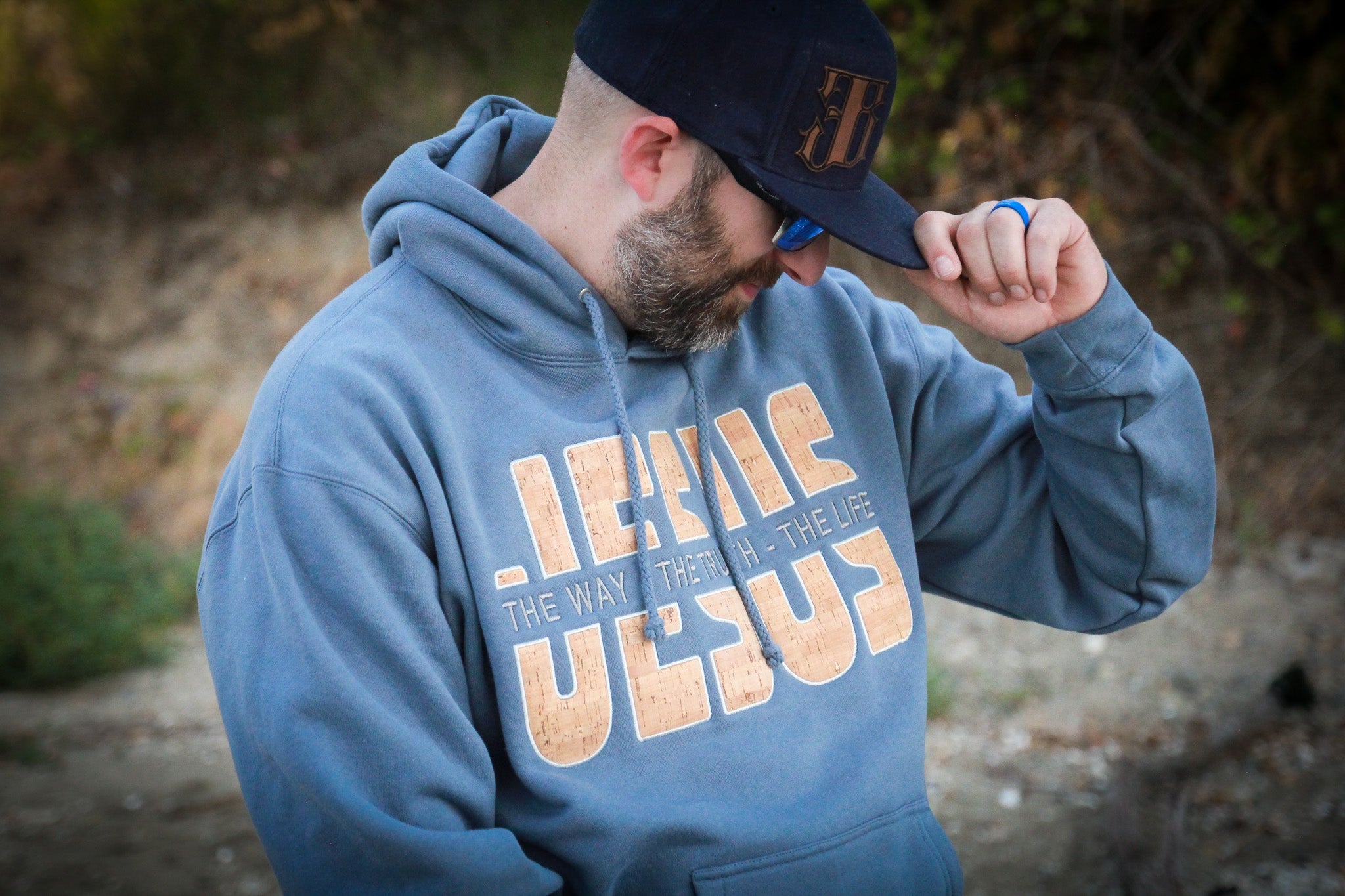 The Way The Truth The Life - Jesus - Hoodie Embroidered with Cork details