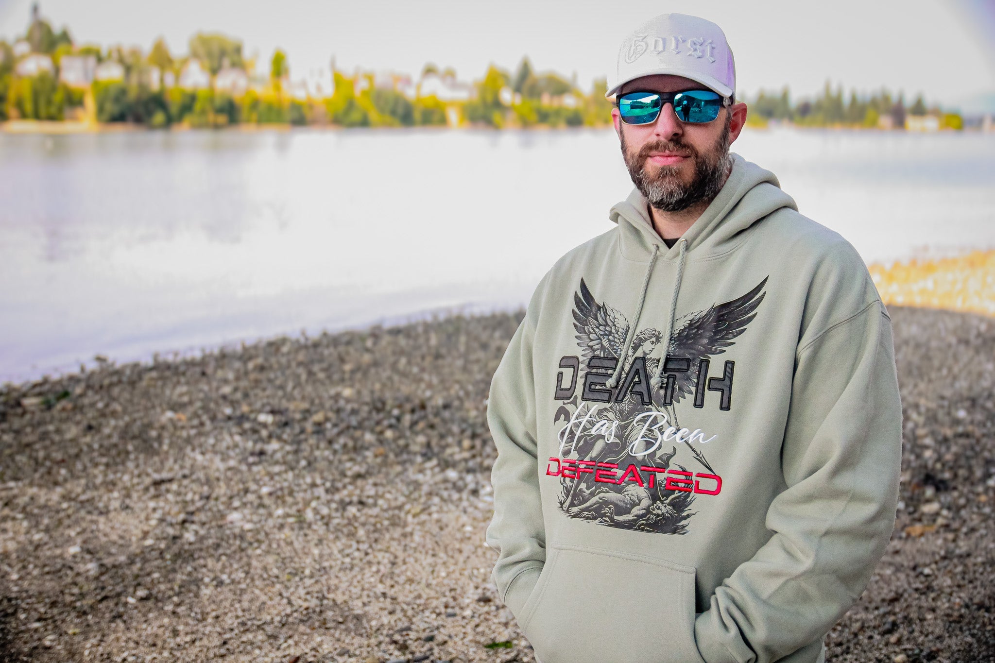 Death Has Been Defeated Hoodie - Dusty Sage Green