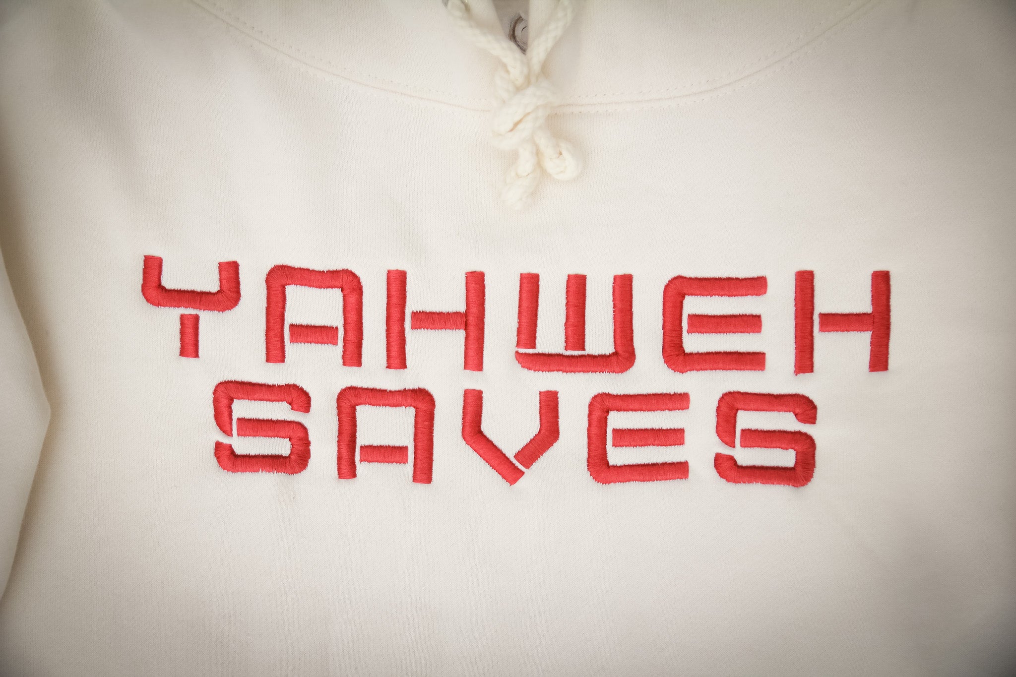 Yahweh Saves Hoodie - Bone (Vanilla)