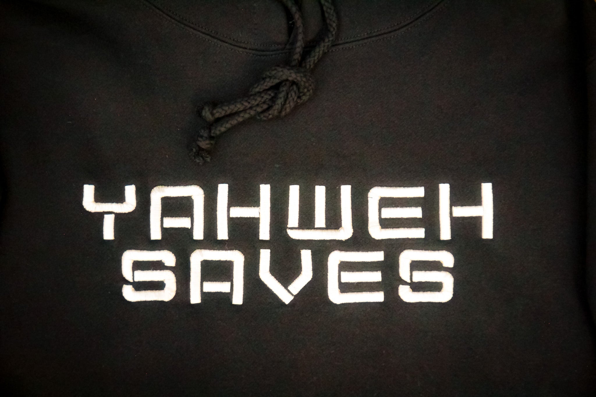 Yahweh Saves Hoodie - Black and Cork