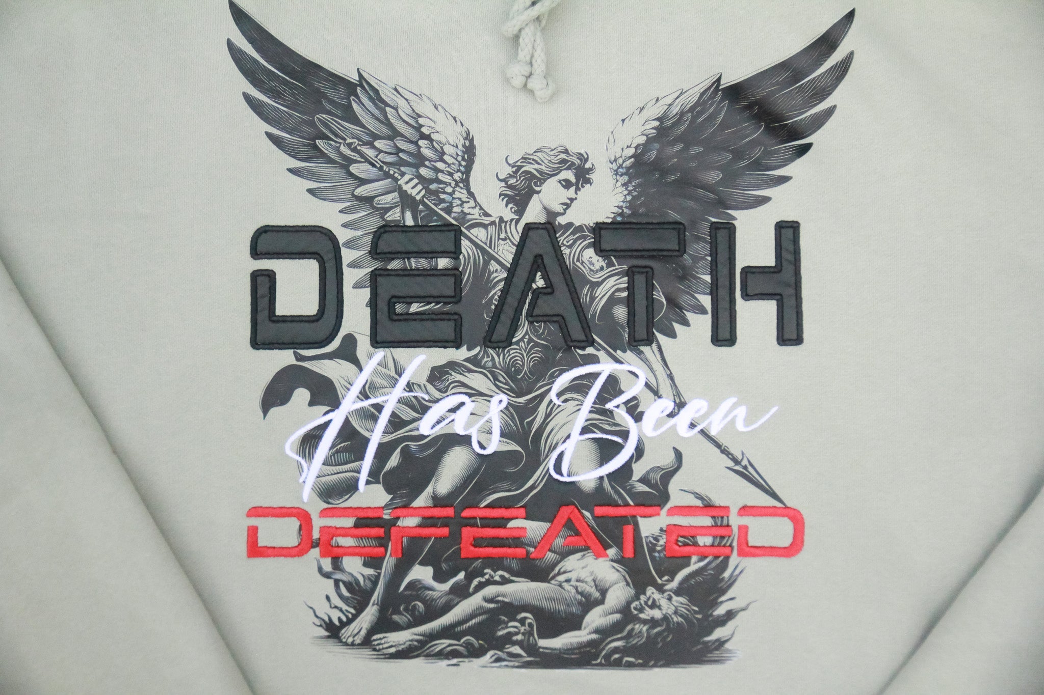 Death Has Been Defeated Hoodie - Dusty Sage Green