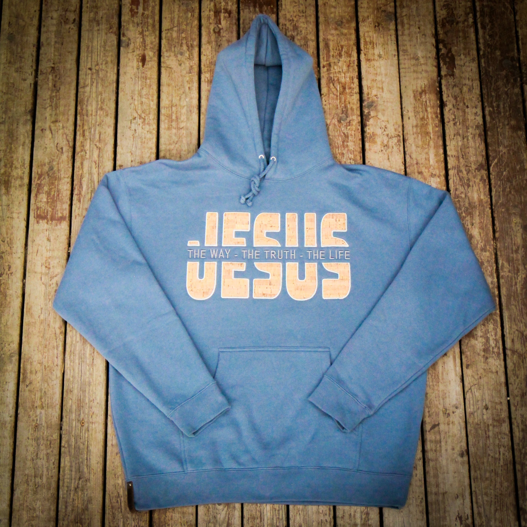 The Way The Truth The Life - Jesus - Hoodie Embroidered with Cork details