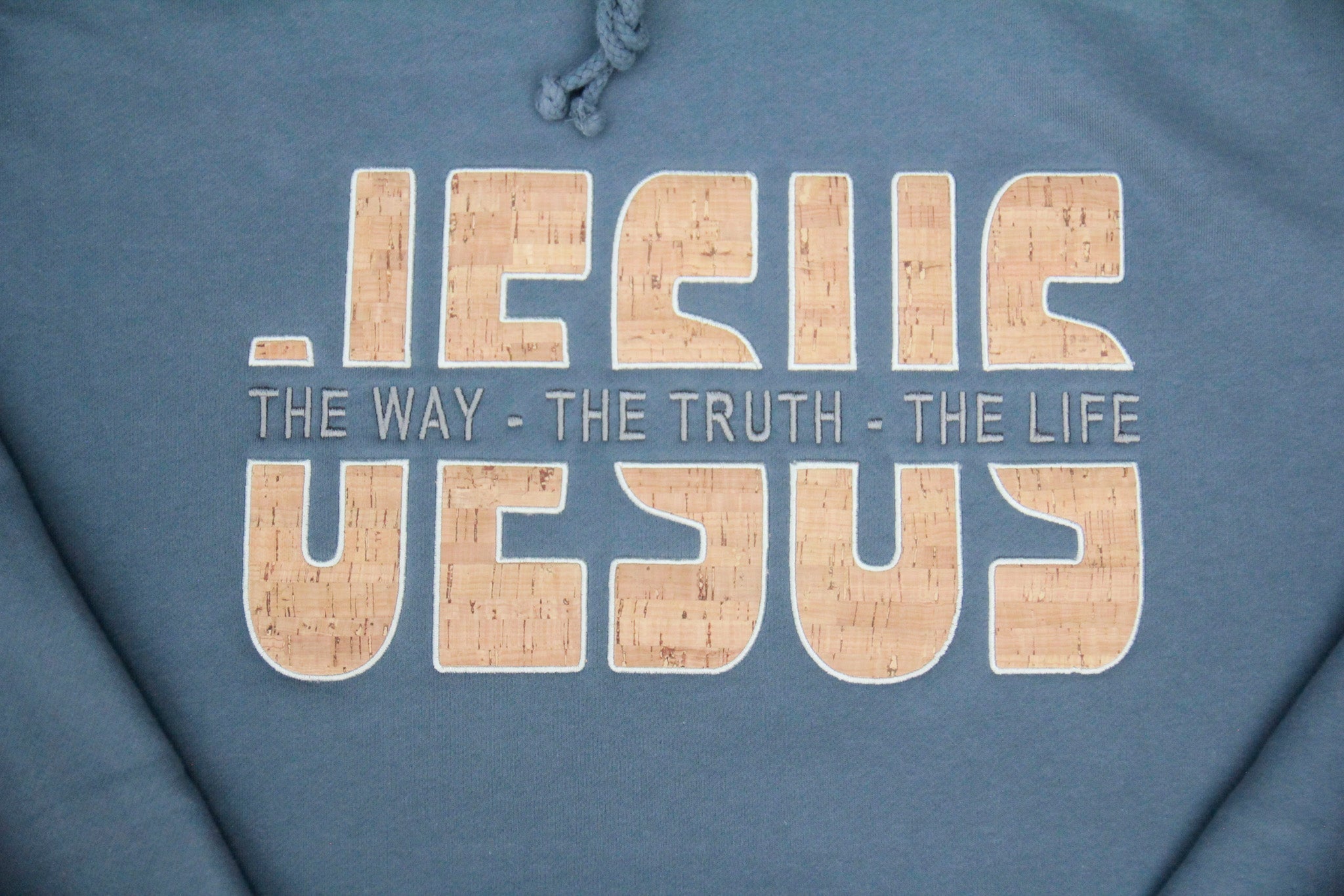 The Way The Truth The Life - Jesus - Hoodie Embroidered with Cork details