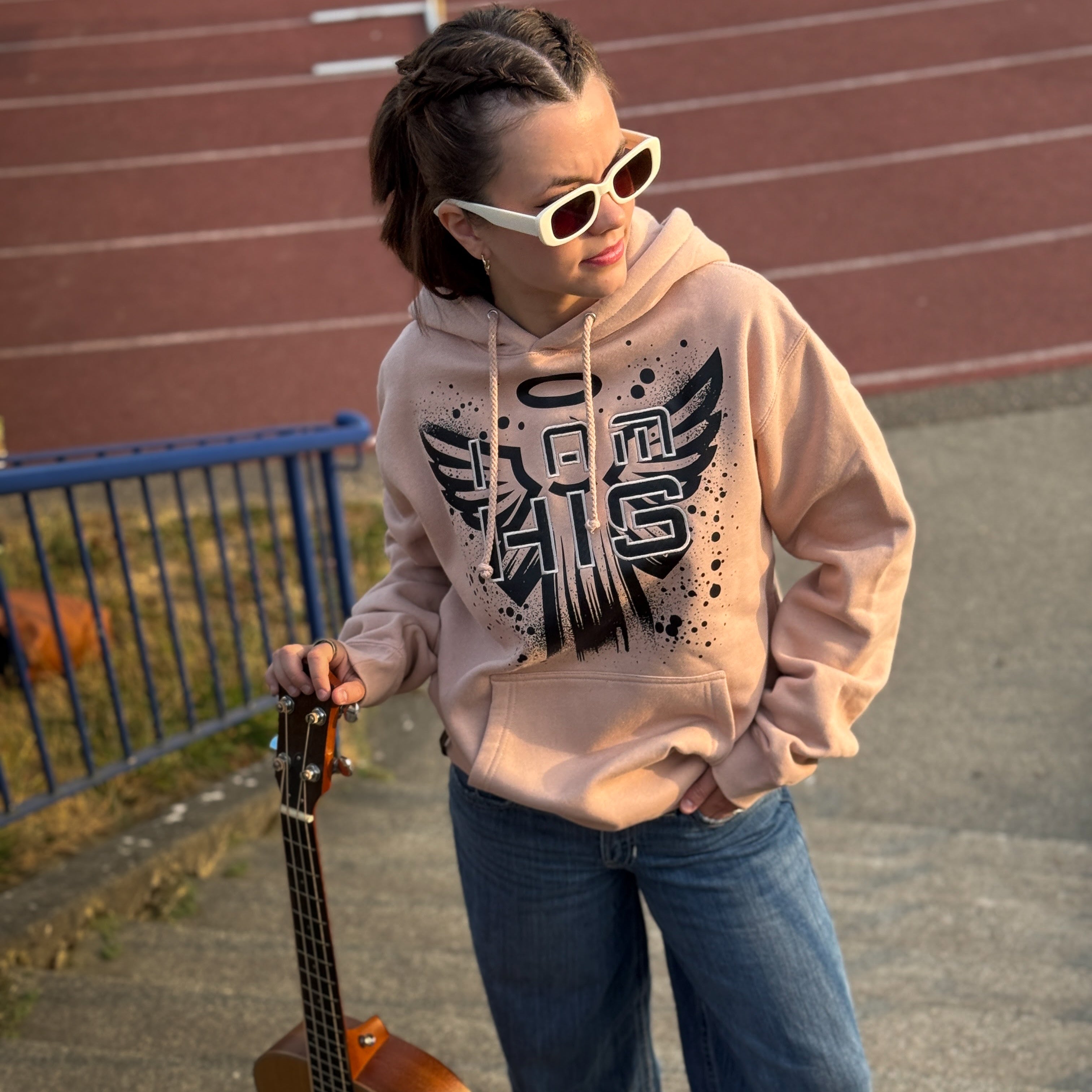 I am HIS Hoodie - Embroidered - Dusty Pink
