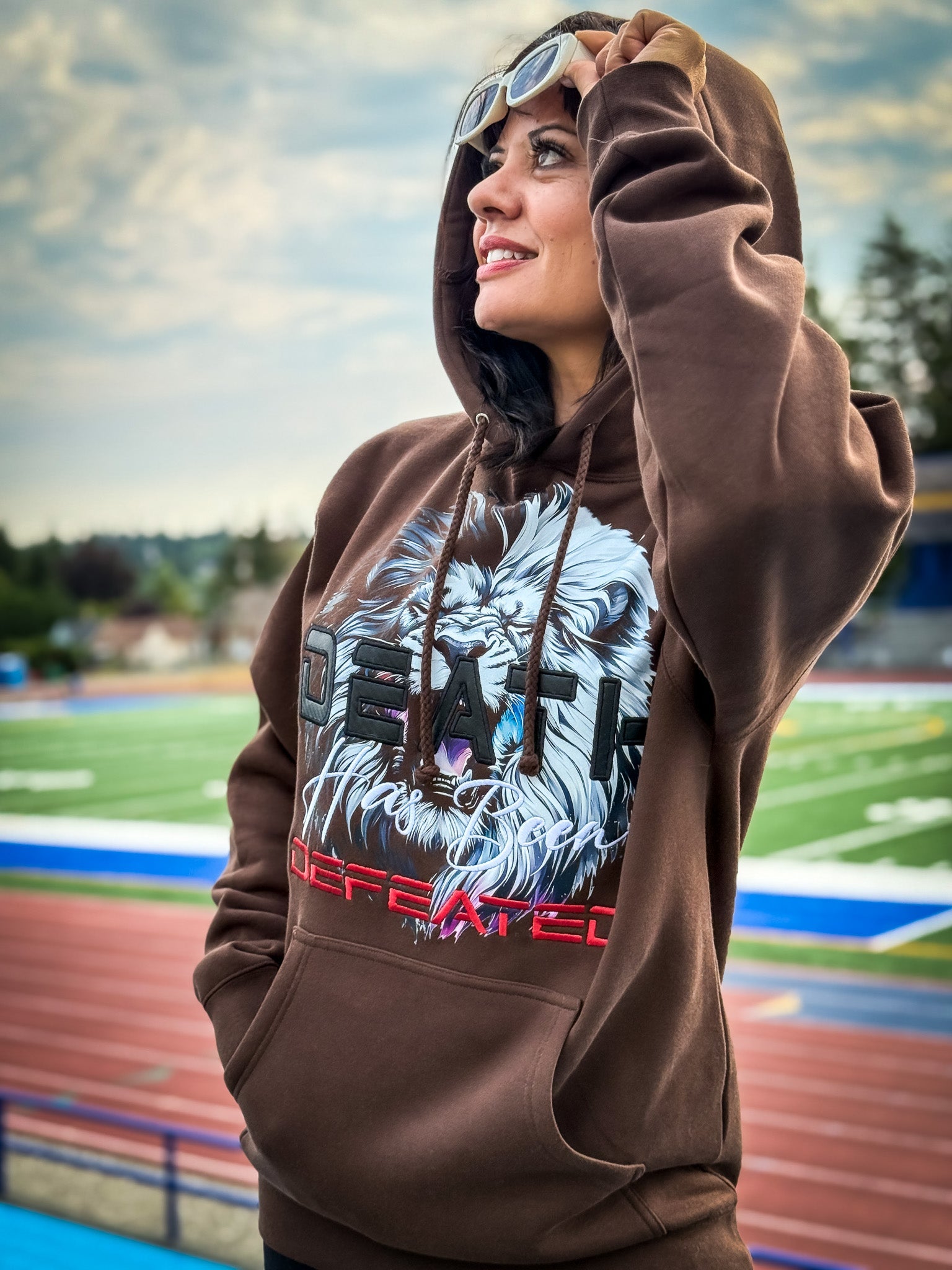 Death Has Been Defeated Hoodie -Chocolate Brown