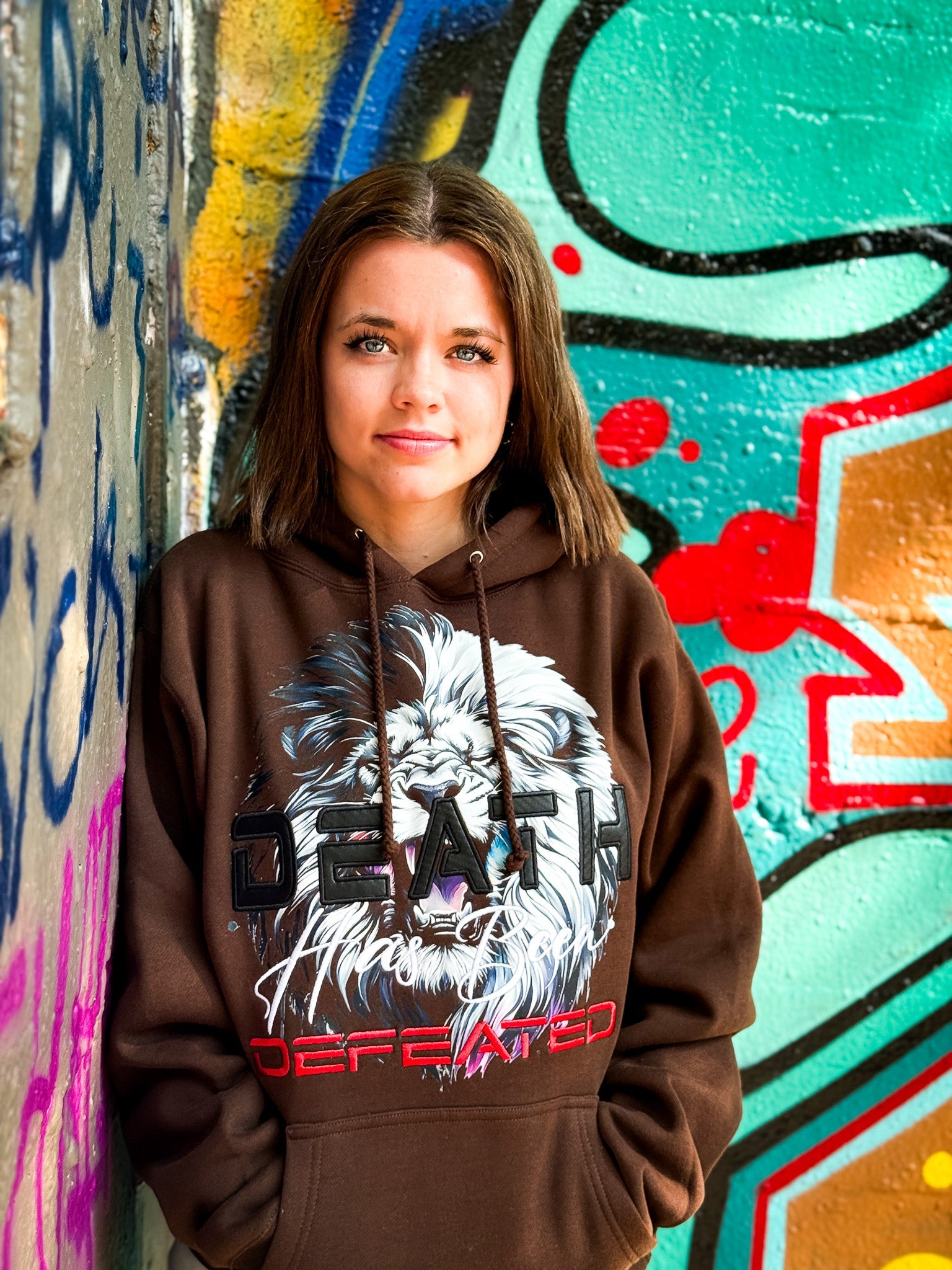 Death Has Been Defeated Hoodie -Chocolate Brown
