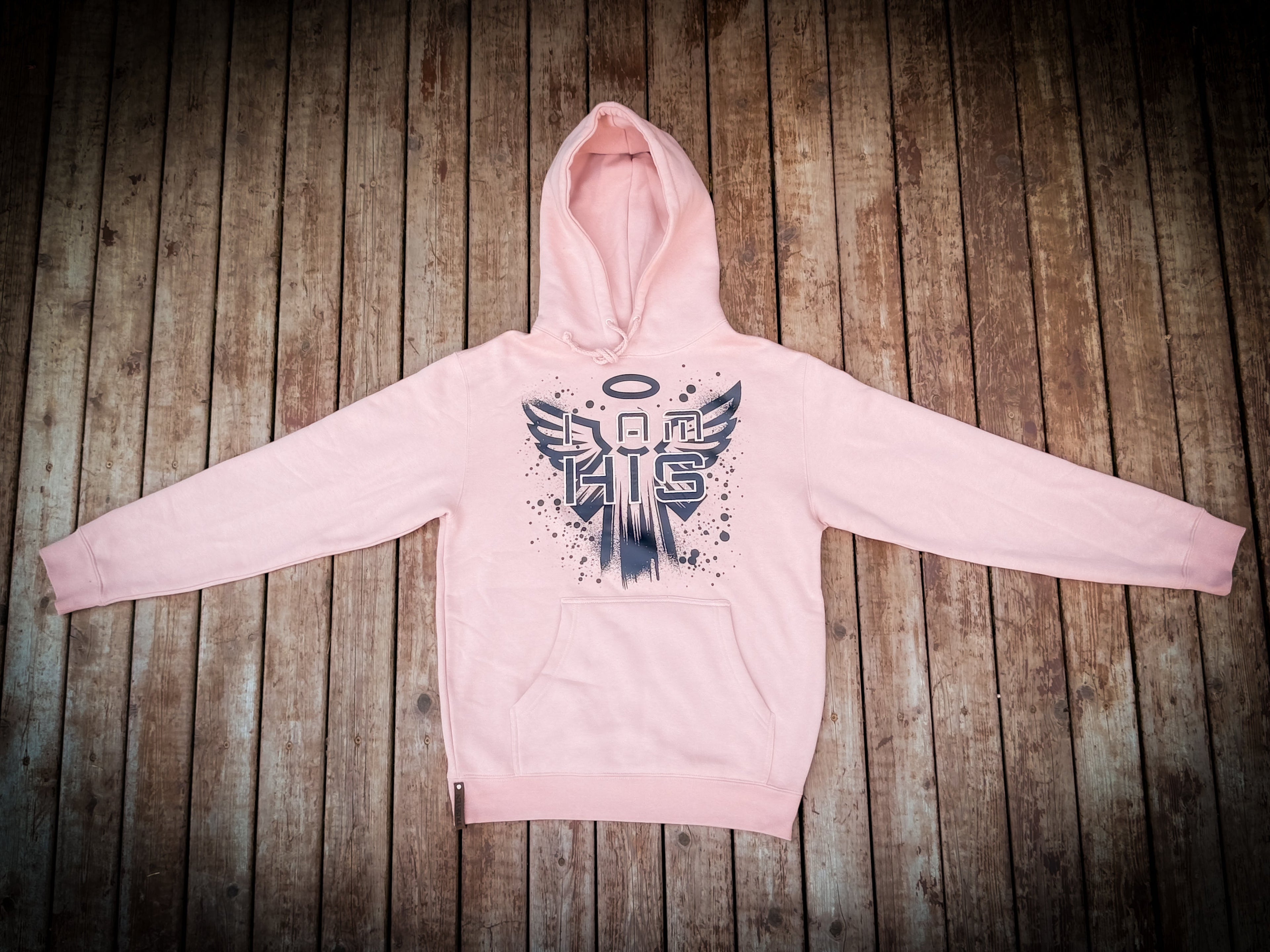 I am HIS Hoodie - Embroidered - Dusty Pink