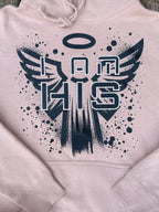 I am HIS Hoodie - Embroidered - Dusty Pink