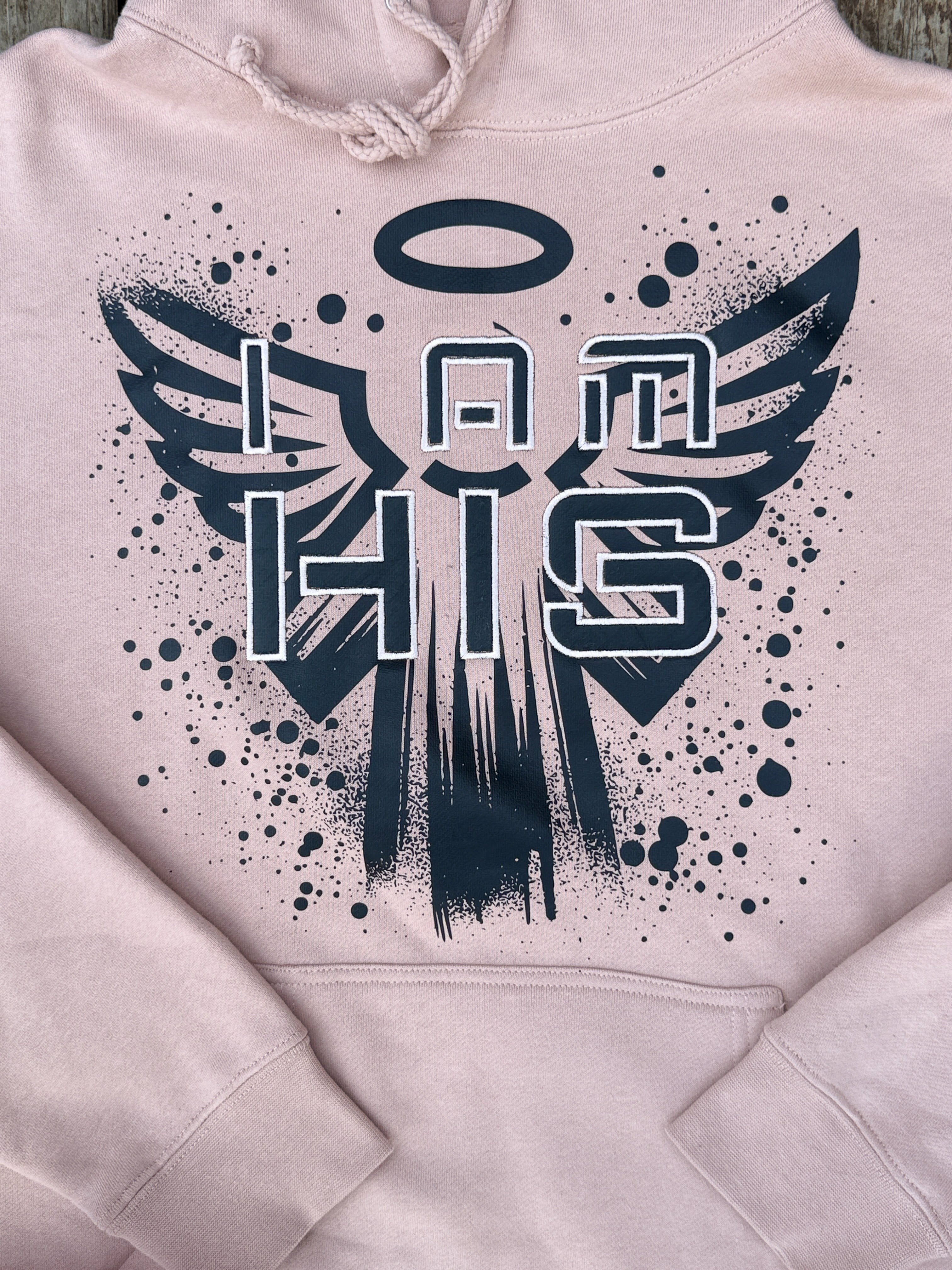 I am HIS Hoodie - Embroidered - Dusty Pink