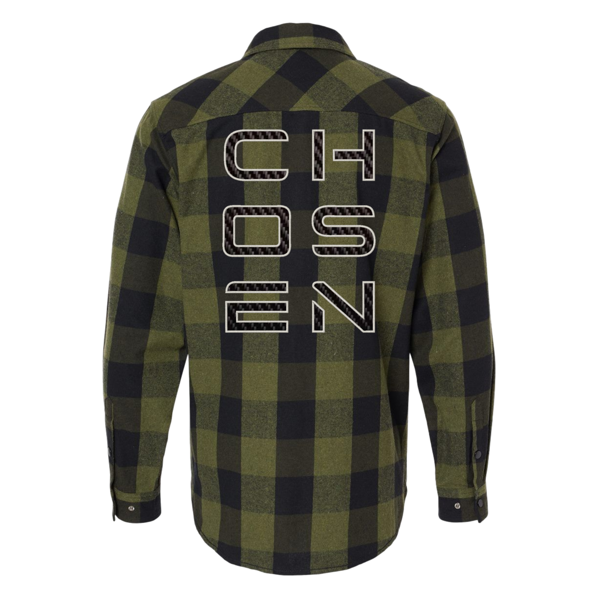 Chosen - Army Green Flannel - Carbon Fiber Embellished