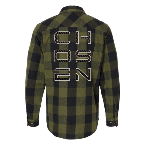 Chosen - Army Green Flannel - Carbon Fiber Embellished