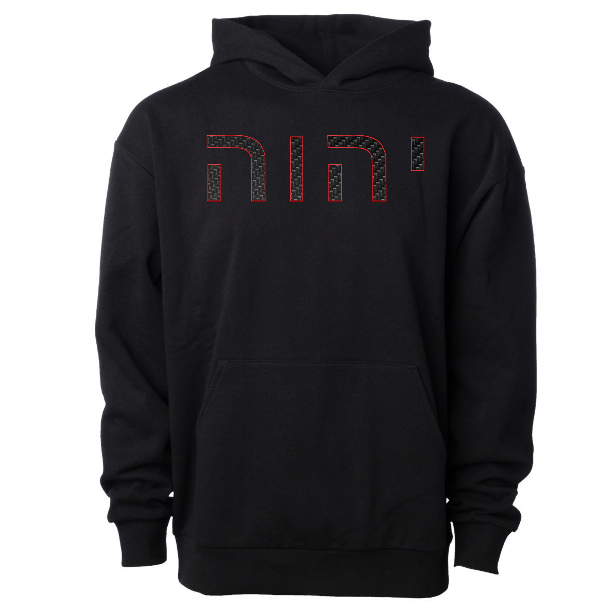YHWH Embroidered carbon fiber embellished hoodie