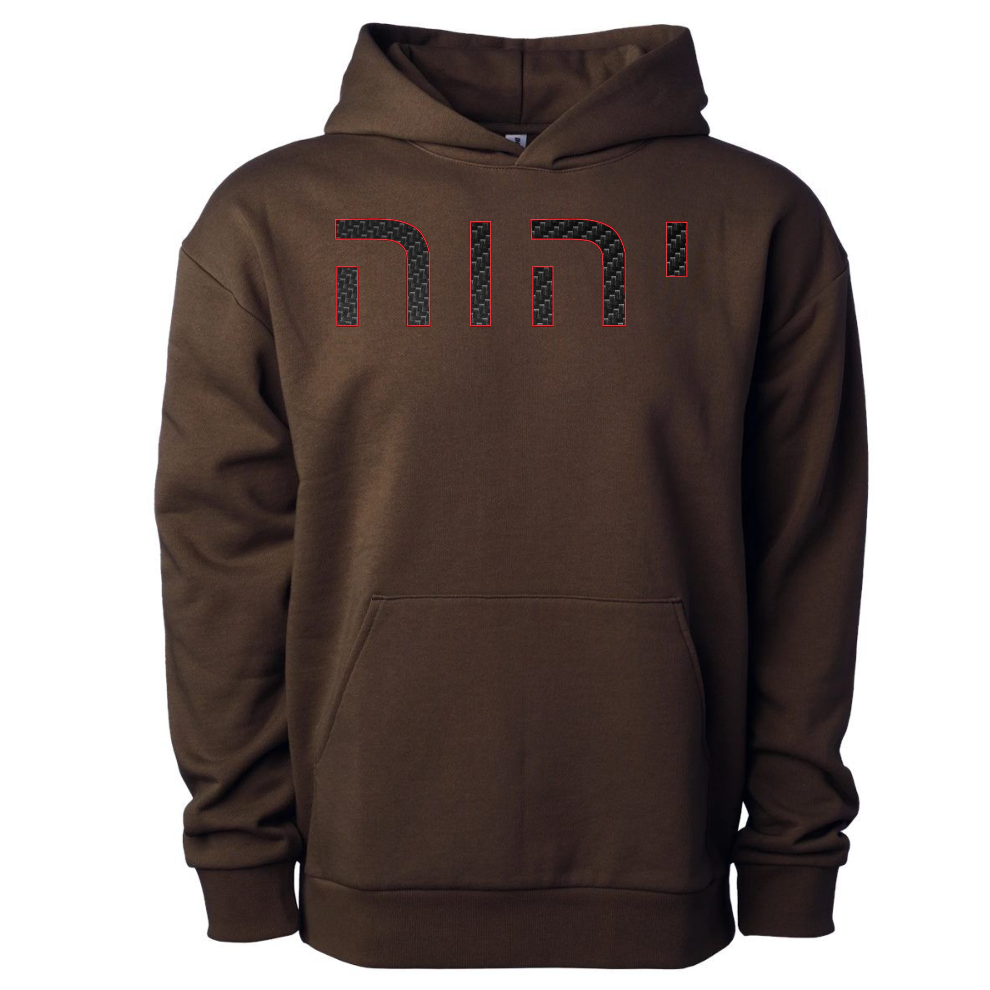 YHWH Embroidered carbon fiber embellished hoodie