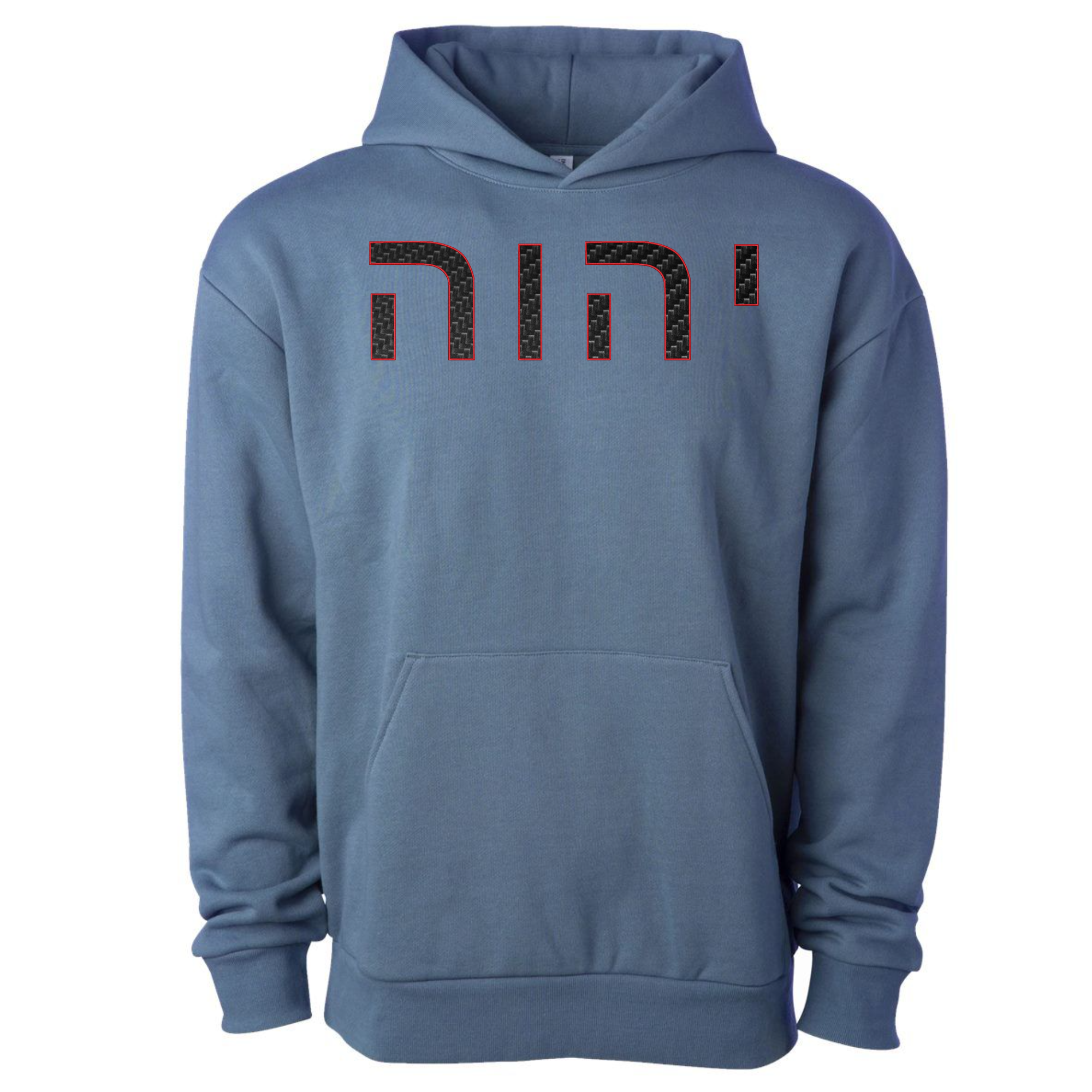 YHWH Embroidered carbon fiber embellished hoodie