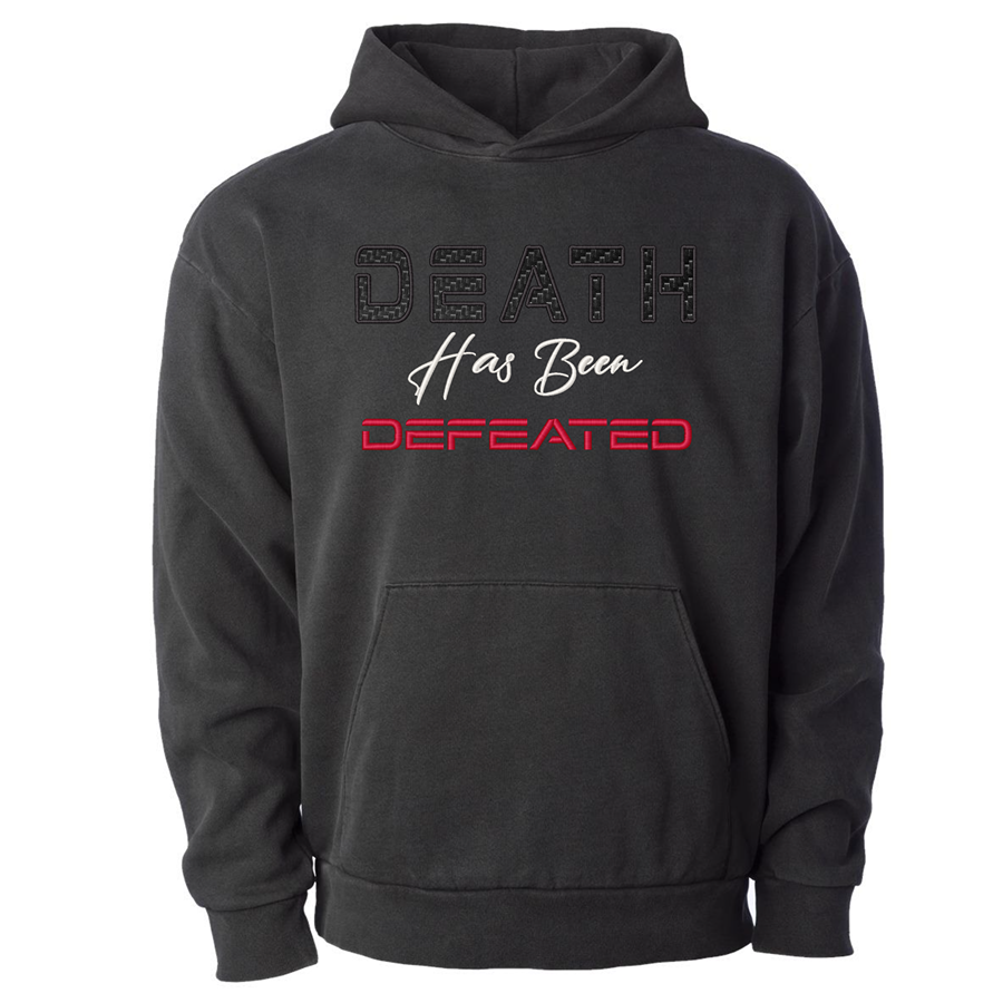 Death Has Been Defeated Embroidered carbon fiber embellished hoodie OG