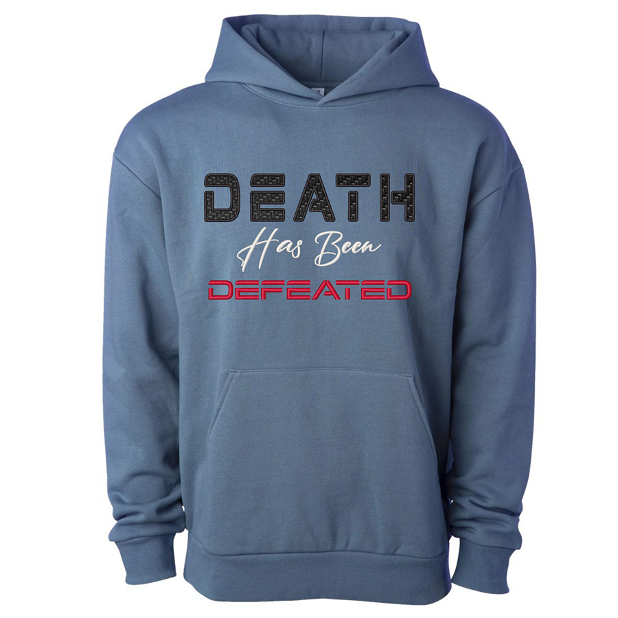 Death Has Been Defeated Embroidered carbon fiber embellished hoodie OG