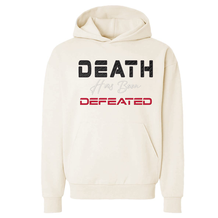 Death Has Been Defeated Embroidered carbon fiber embellished hoodie OG