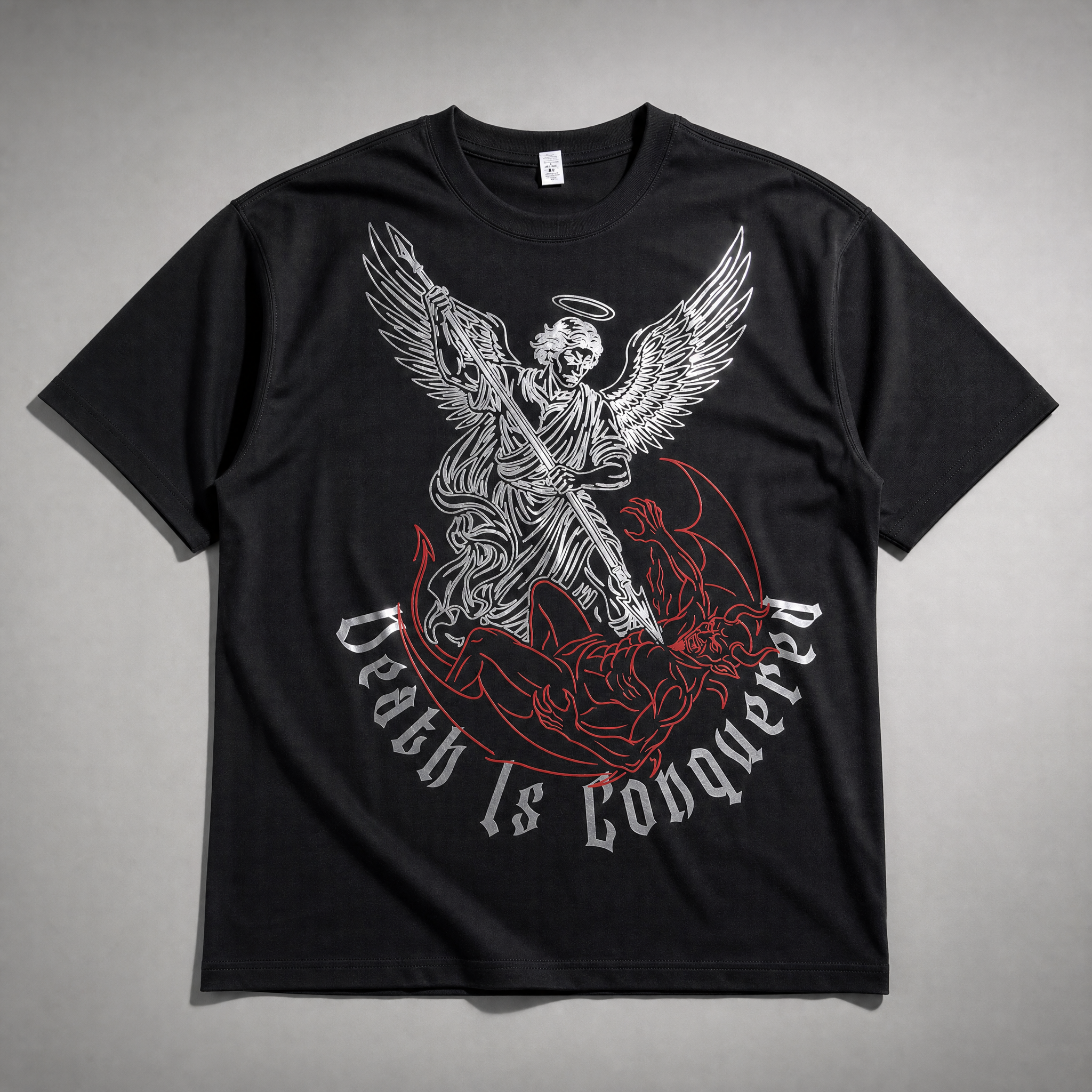 Death Is Conquered LUX T-Shirt | Gold Foil Christian Tee