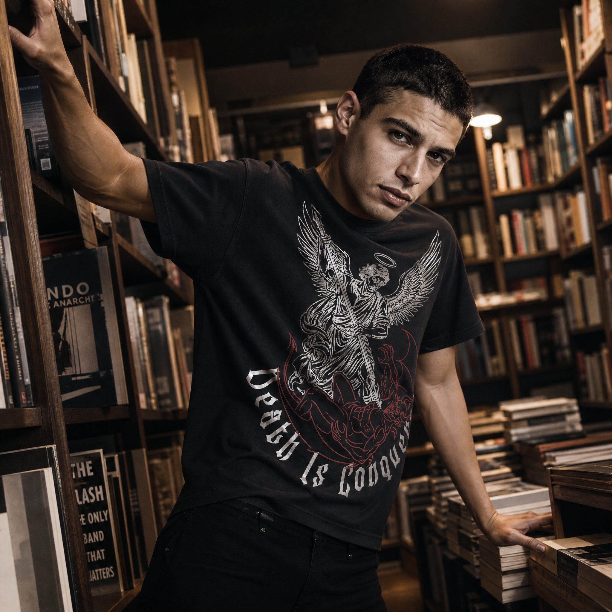 Death Is Conquered LUX T-Shirt | Gold Foil Christian Tee