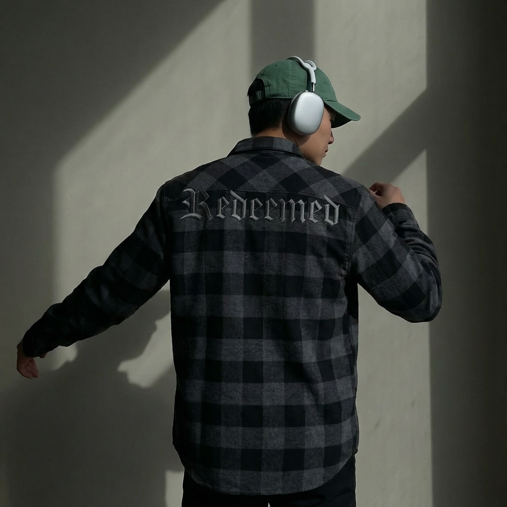 Redeemed Embroidered Flannel Shirt | Christian Flannel