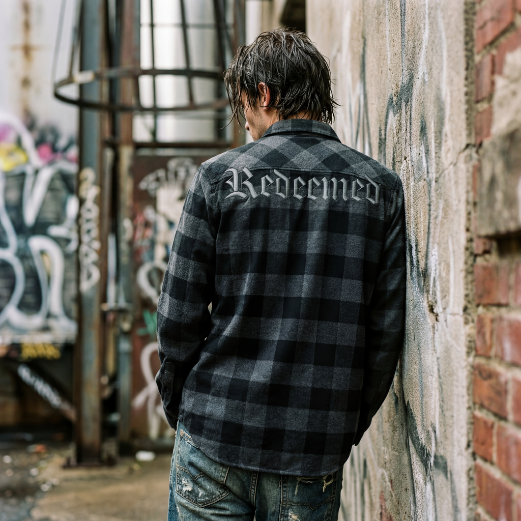 Redeemed Embroidered Flannel Shirt | Christian Flannel