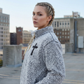 Rugged Cross Sherpa Quarter-Zip Pullover | Embroidered Christian Outerwear