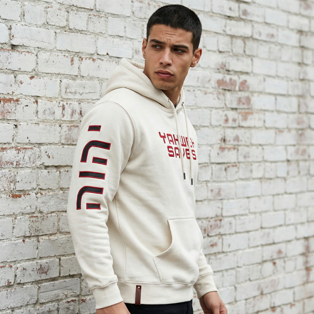 Yahweh Saves Embroidered Hoodie | Carbon Fiber Christian Hoodie